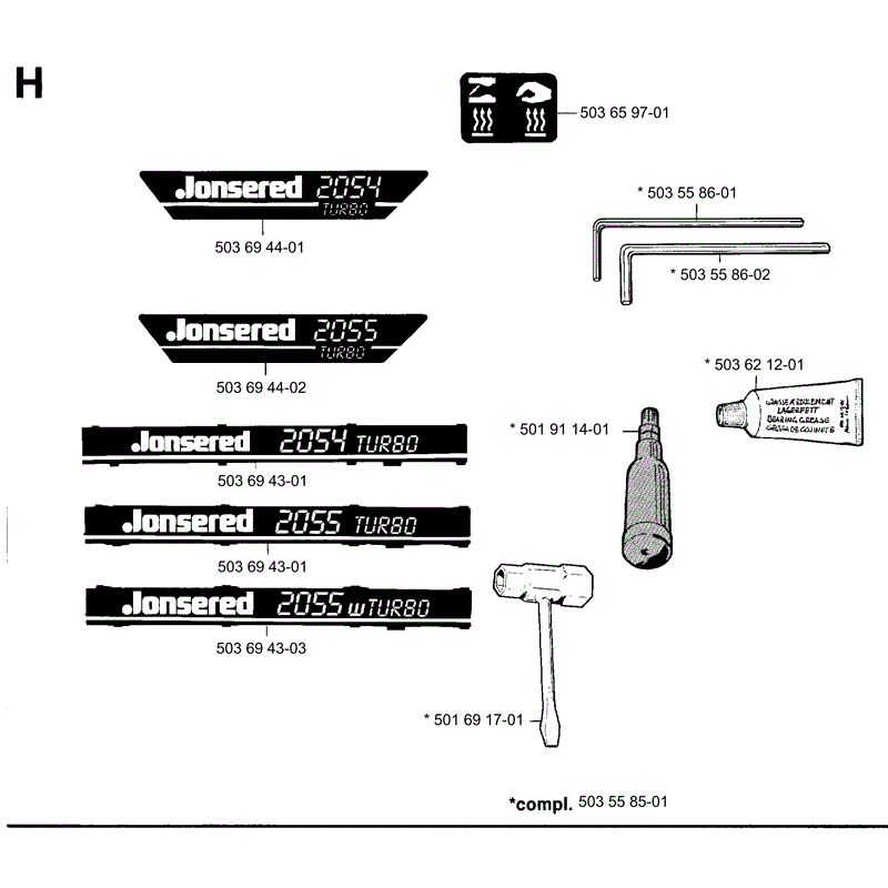 Jonsered 2054 (1994) Parts Diagram, Page 8