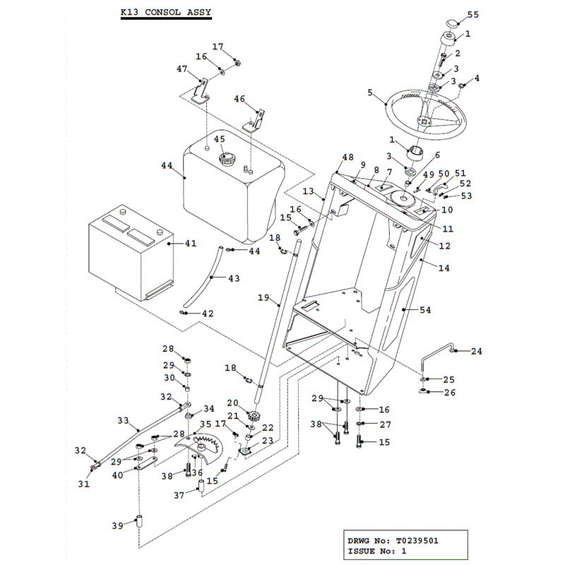 Countax K Series Lawn Tractor 1995 (1995) Parts Diagram, K13 Consol