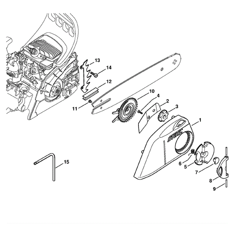 Stihl MS 181 Chainsaw (MS181C-BE) Parts Diagram, Quick Chain Tensioner