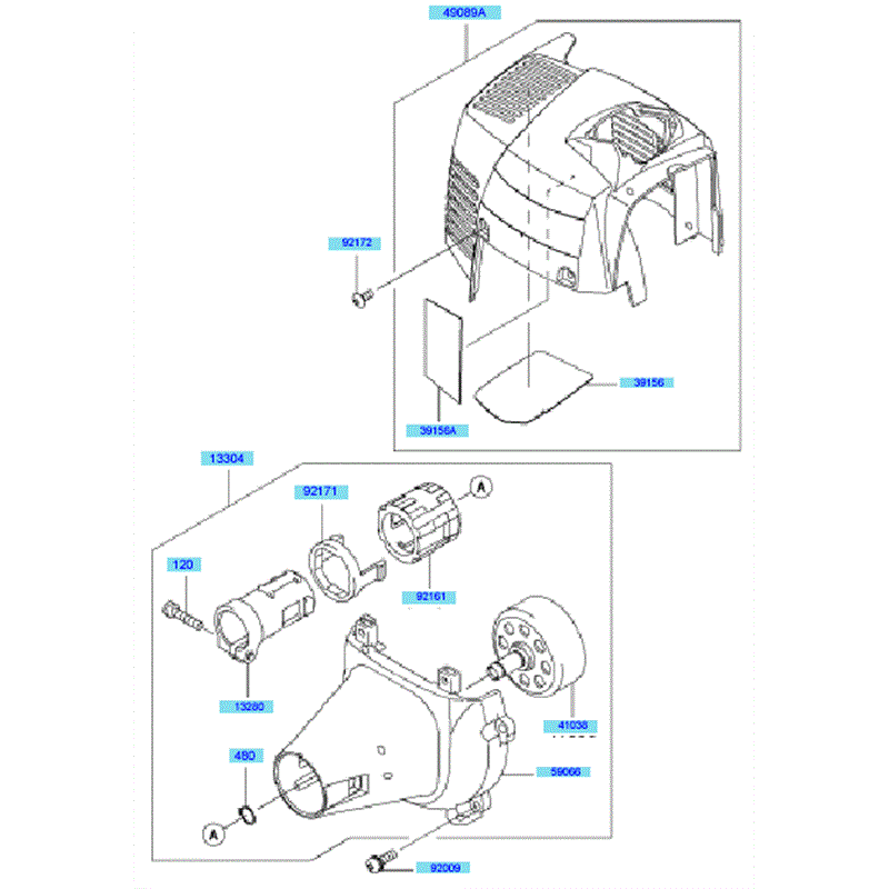 Kawasaki KBL27B (HA027S-BS50) Parts Diagram, Cooling	 Equipment