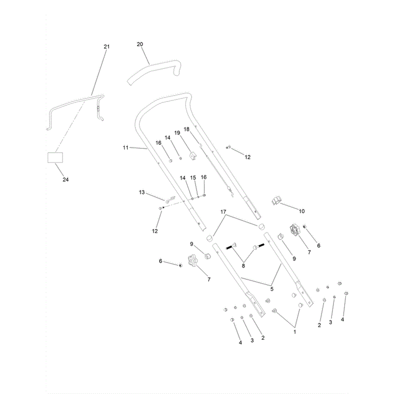 Hayter 46cm (610) Lawnmower (610A 400000000-999999999) Parts Diagram, Handlebar