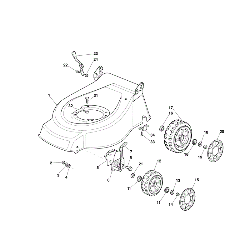 Mountfield 464PD Petrol Rotary Mower (2009) Parts Diagram, Page 1