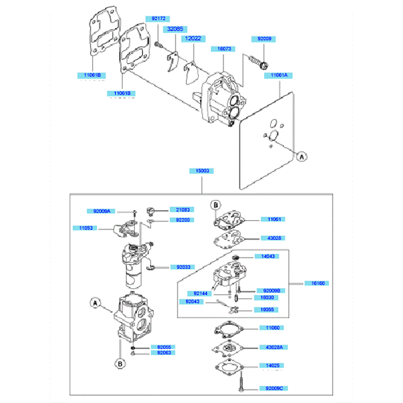 Kawasaki KRB750B (HG750A-BS50) Parts Diagram, Carburetor