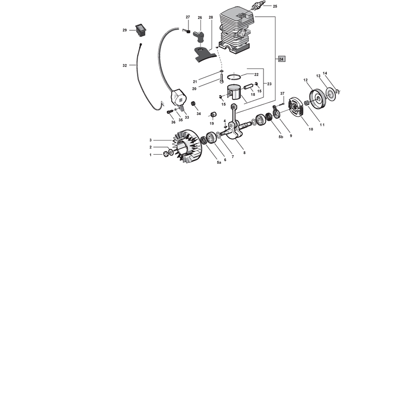Mountfield MC 363 (222614003-MOU [2006-2007]) Parts Diagram, Crankshaft and cylinder