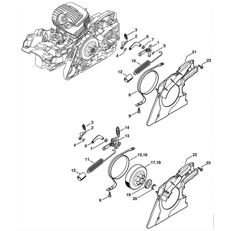 Stihl MS 271 Chainsaw (MS271 Z) Parts Diagram, Chain Brake