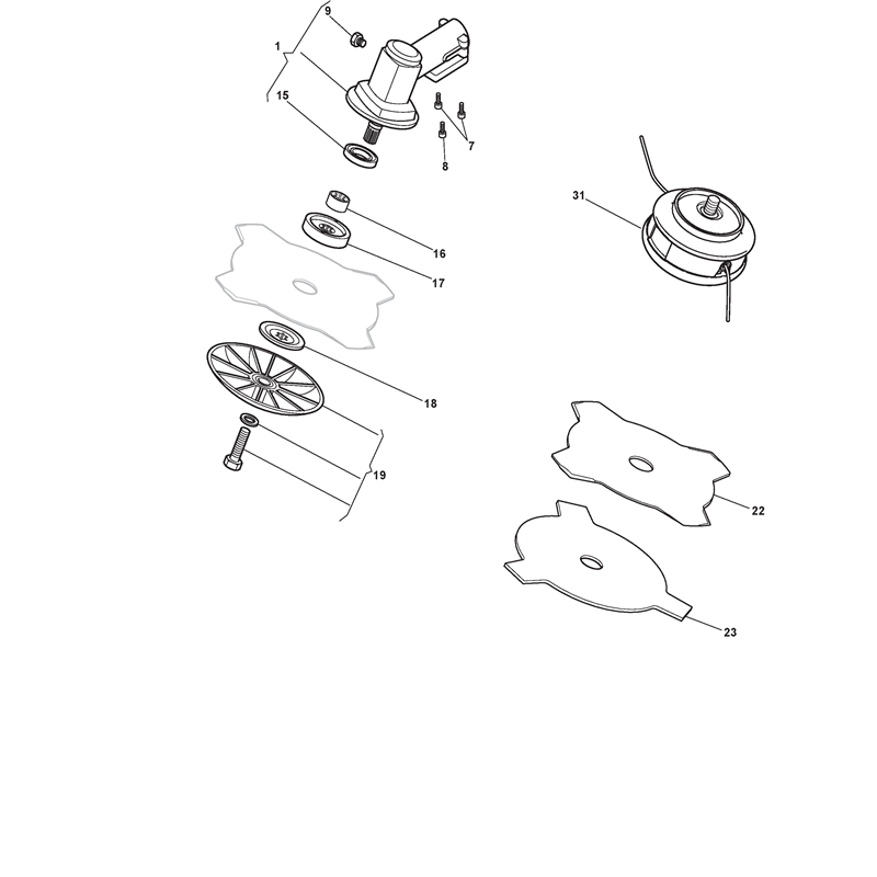Mountfield MB 28 (283120003-M07 [2007]) Parts Diagram, Gear case