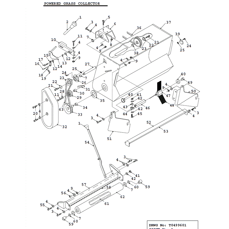 Countax K Series Lawn Tractor 1992-1994 (1992-1994) Parts Diagram, Powered Grass Collector