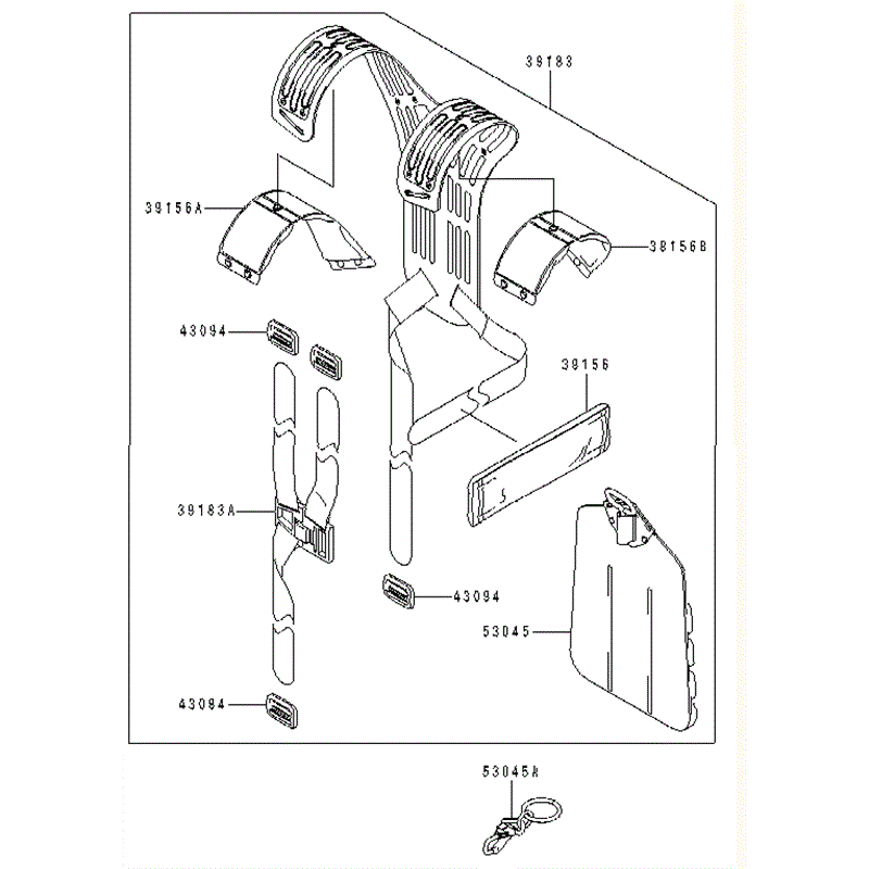 Kawasaki KBL34A (HA034F-AS51) Parts Diagram, HANGER