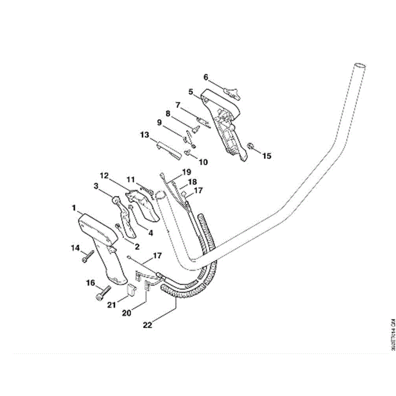 Stihl FS 85 Brushcutter (FS85) Parts Diagram, S_-Two-handed handle bar