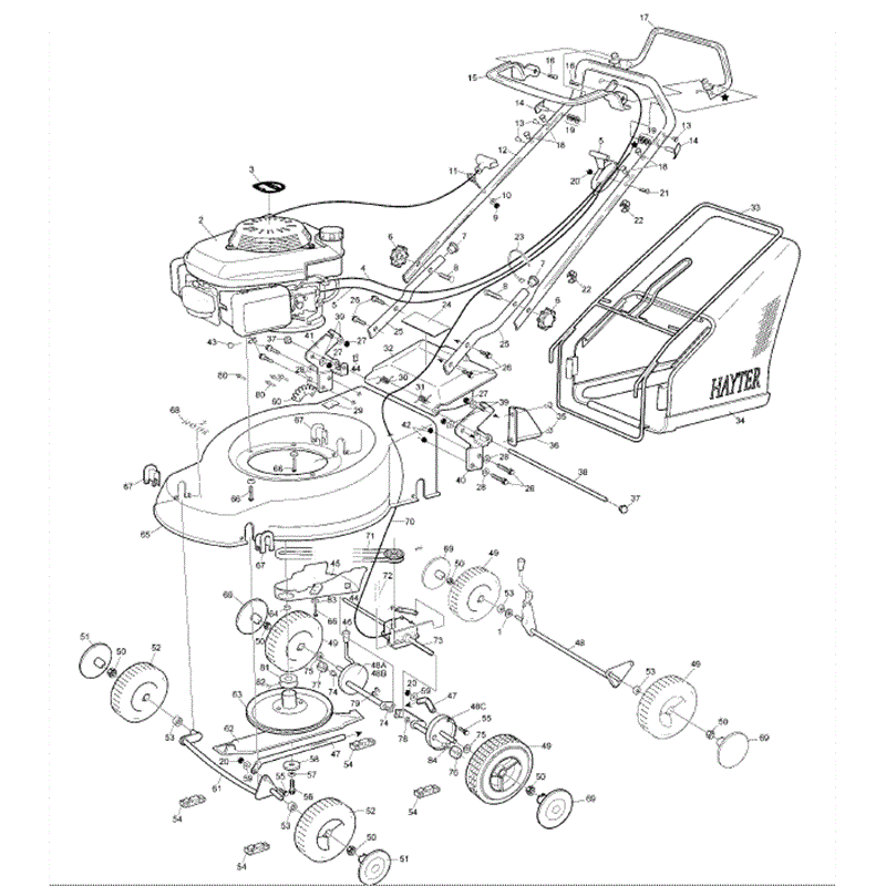 Hayter Motif 48 (433E270000001-433E270999999) Parts Diagram, Page 1