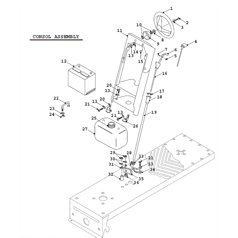 Countax K Series Lawn Tractor 1991-1992 (1991-1992) Parts Diagram, K14 Consol Assembly