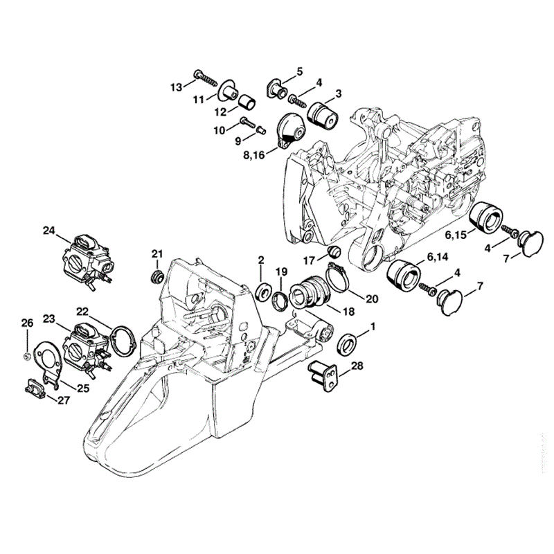 Stihl MS 440 Chainsaw (MS440 N) Parts Diagram, AV System