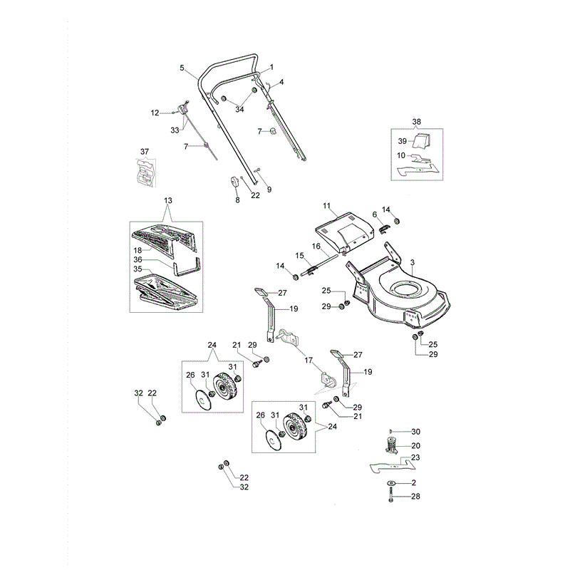 Efco LR 53 PH Essential Honda Engine Lawnmower  (LR 53 PH Essential) Parts Diagram, LR 53 PH Essential