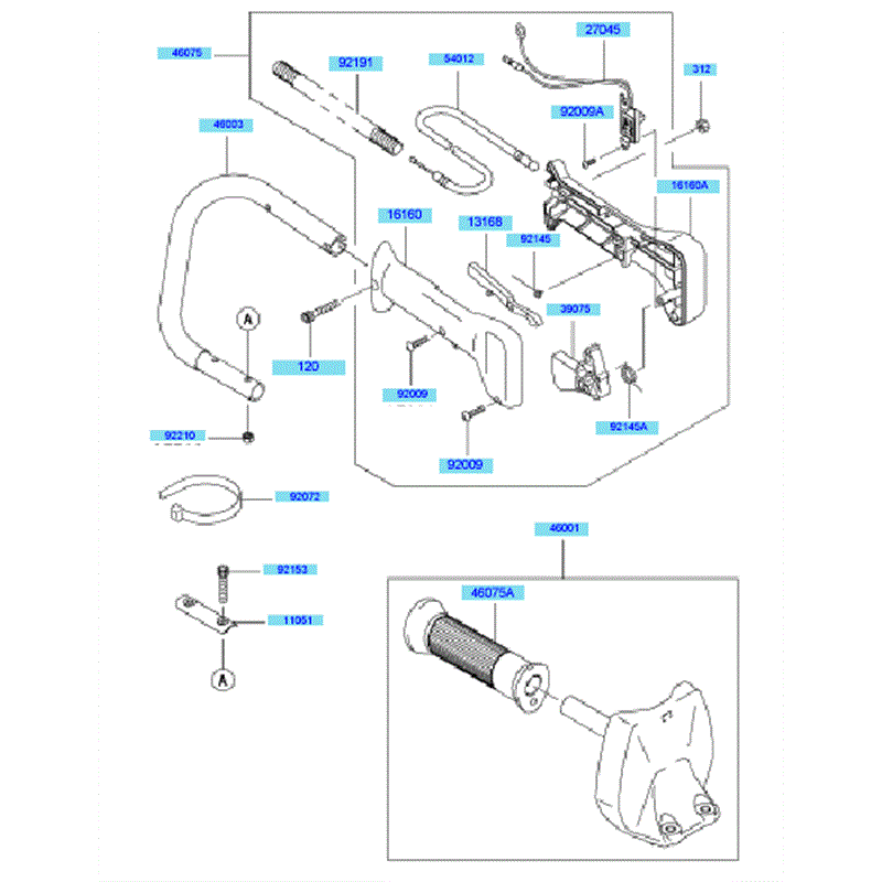 Kawasaki KHS750B (HB750B-BS51) Parts Diagram, Handle
