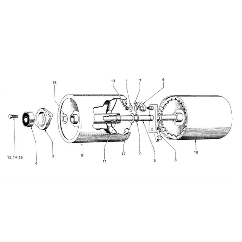 Hayter Ambassador Cylinder Lawnmower (64) Parts Diagram, Rear Roller Assembly