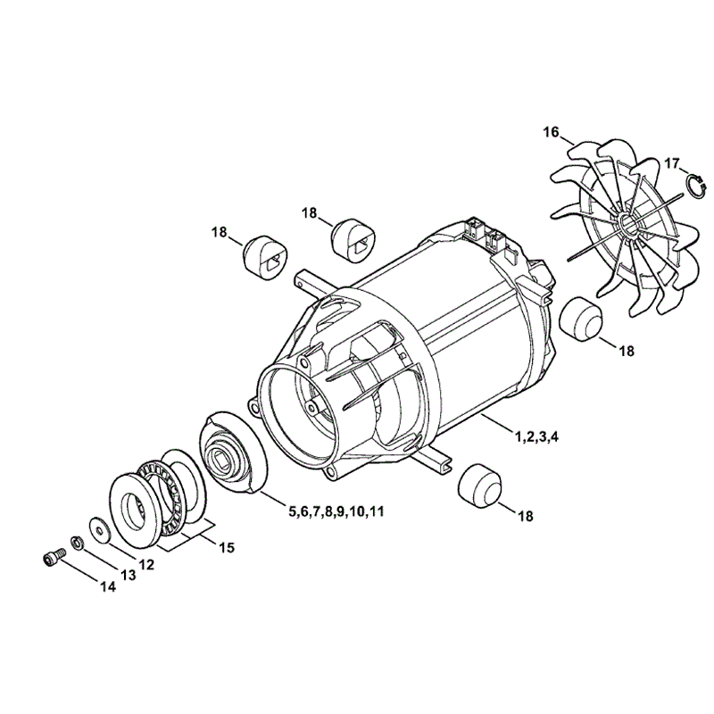 Stihl RE 143 Pressure Washer (RE 143) Parts Diagram, Electric Motor