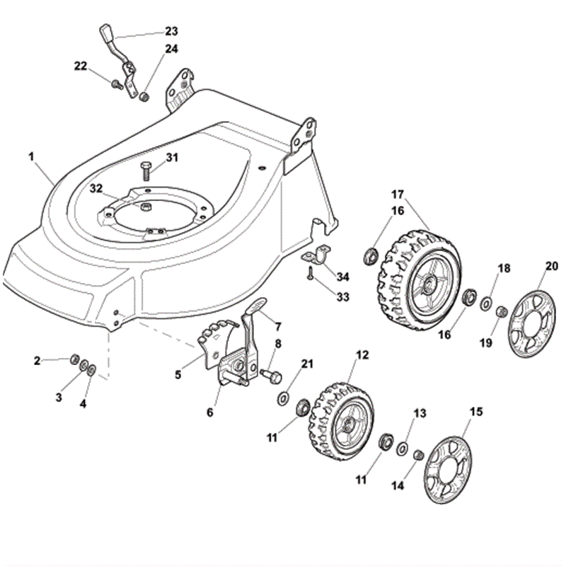 Mountfield S420PD Petrol Rotary Mower (294435023/M10) (2010) Parts Diagram, Page 1