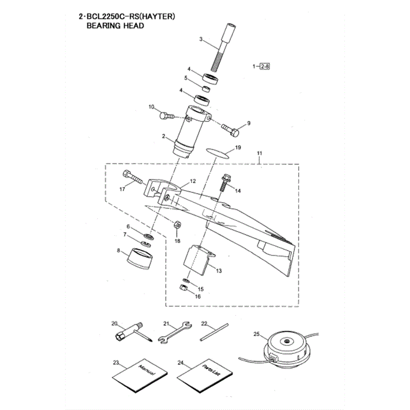 Hayter 460A Brushcutter (460A) Parts Diagram, Head