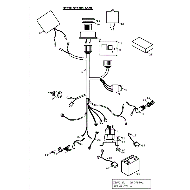 Countax Rider 1995 - 1996 (1995 - 1996) Parts Diagram, electrical parts list
