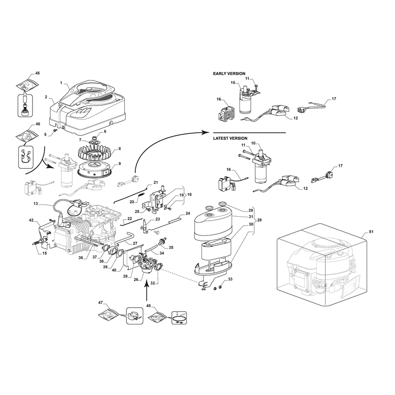 Mountfield 1538H-SD Lawn Tractor (1538H-SD (2019)) Parts Diagram, Engine - Carburettor, Air Cleaner Assy