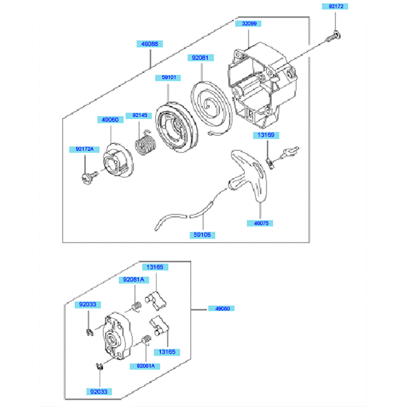 Kawasaki KEL27B (HE027B-AS00) Parts Diagram, Starter