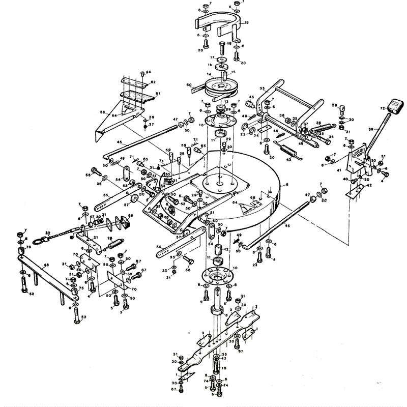 1991 S-T & D SERIES WESTWOOD TRACTORS (1991) Parts Diagram, 30" side discharge cutter deck