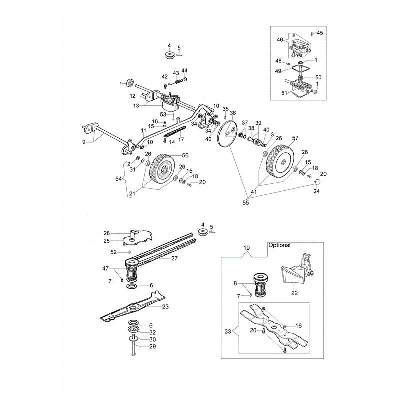 Efco MR 55 TBD B & S Lawnmower (From March 2013) Parts Diagram, Axle Assy From March 2013