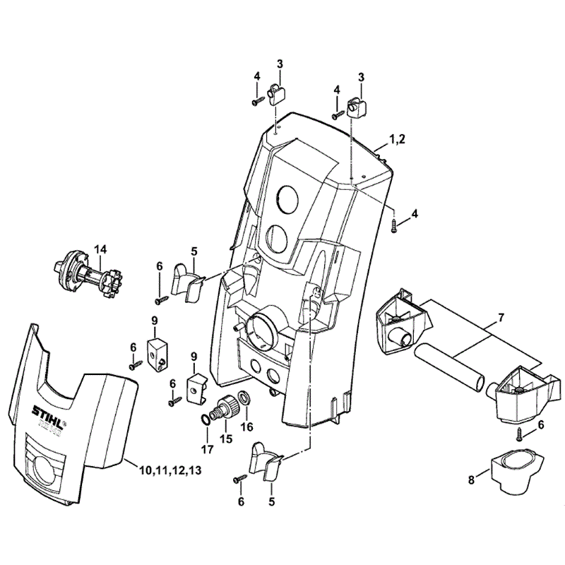 Stihl RE 143 Pressure Washer (RE 143) Parts Diagram, Machine Cover