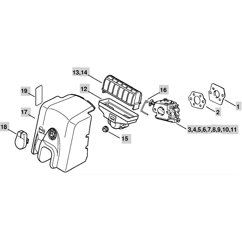 Stihl MS 230 Chainsaw (MS230C) Parts Diagram, Air Filter