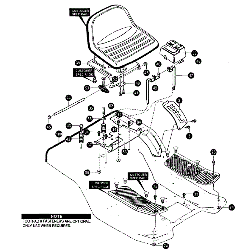 Hayter 13/40 (144R001001-144R099999) Parts Diagram, Rear Chassis Assembly 2