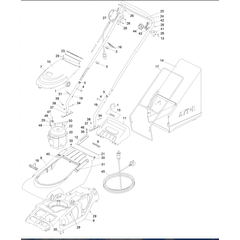 Hayter Spirit 41 Electric Lawnmower (615) (615J400000000 AND UP) Parts Diagram, Upper Deck