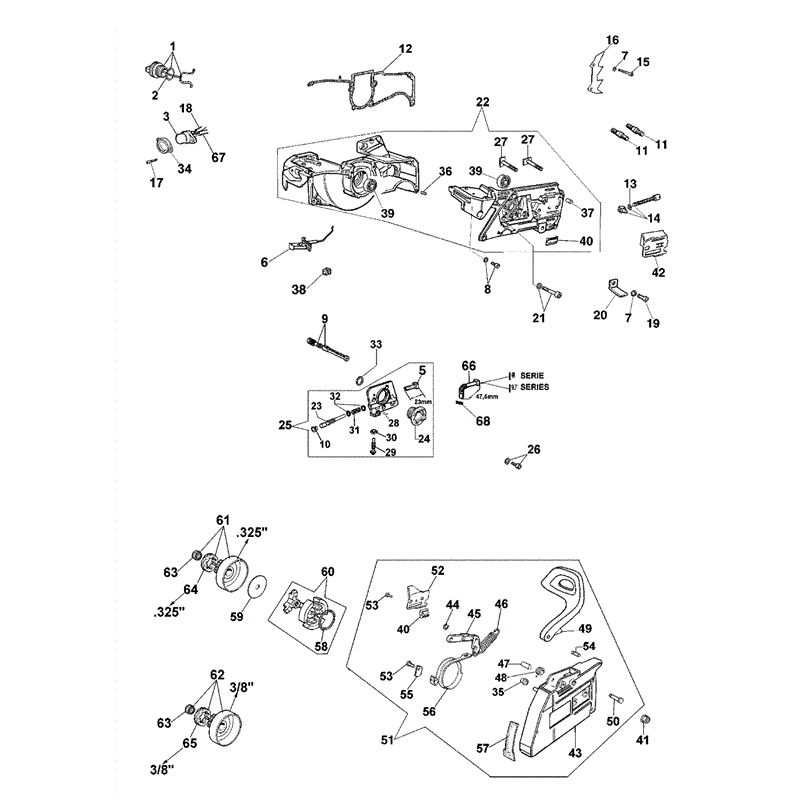 Efco 156 Petrol Chainsaw (2010) Parts Diagram, Page 2