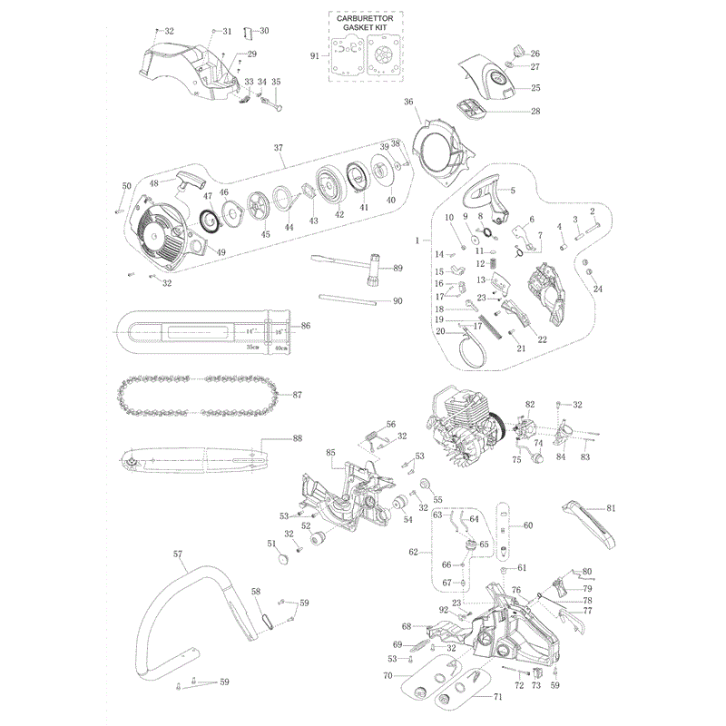 Mitox 4116 Chainsaw (4116 Chainsaw Before 02/2012) Parts Diagram, BODY