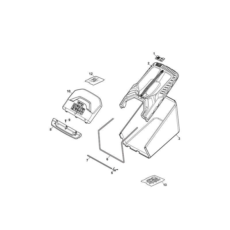Mountfield HP42  Petrol Rotary Mower (2L0431048-M19 [2019-2023]) Parts Diagram, Catcher