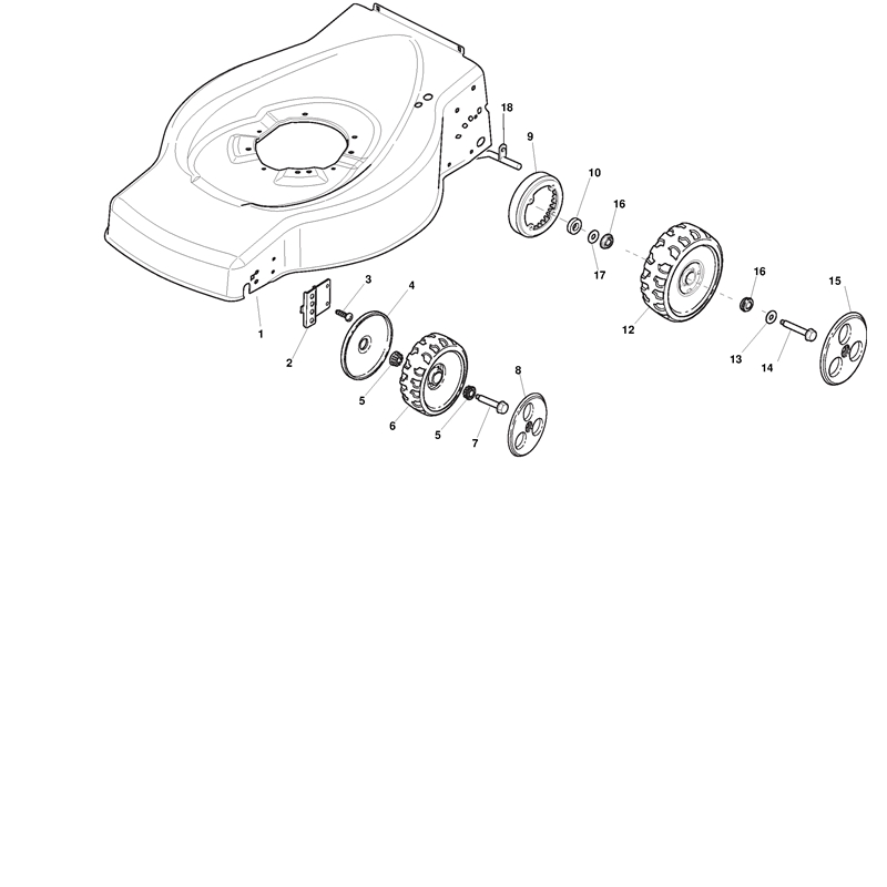 Mountfield 45 S Petrol Rotary Mower (299264743-MOU [2005]) Parts Diagram, Wheels and Hub Caps