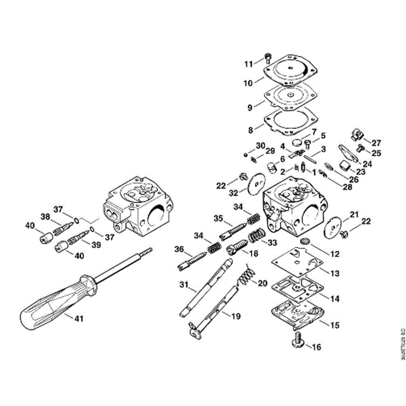 Stihl BR 400 Backpack Blower (BR 400) Parts Diagram, D-Carburetor HD 4A
