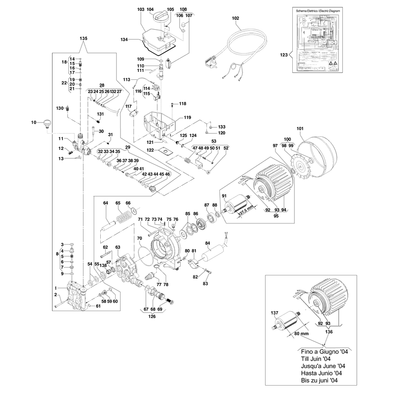 Oleo-Mac PW 170 C (PW 170 C) Parts Diagram, Engine