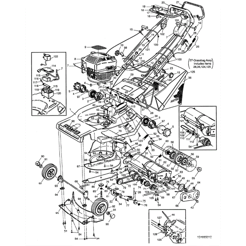 Hayter Harrier 48 (488) Lawnmower (488S001001-488S099999) Parts Diagram, Mainframe Assembly