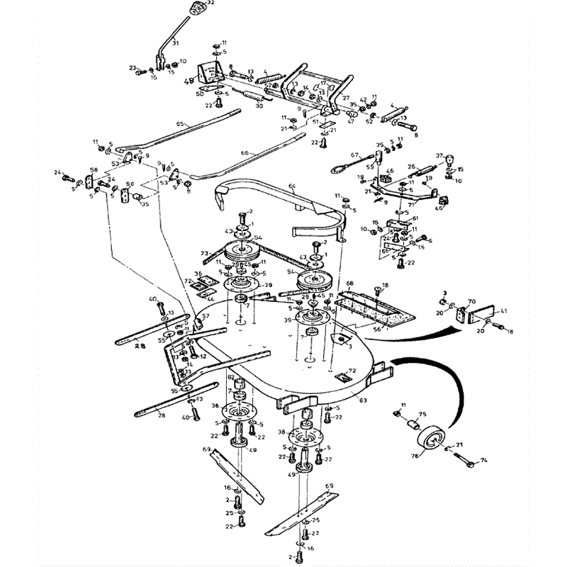 1994 S-T & 1000 SERIES WESTWOOD TRACTORS	 (1994) Parts Diagram, 36" standard cutter deck (part nos. 8181