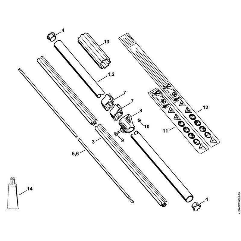 Stihl FS 111 R Brushcutter (FS 111 R) Parts Diagram, J DRIVE TUBE