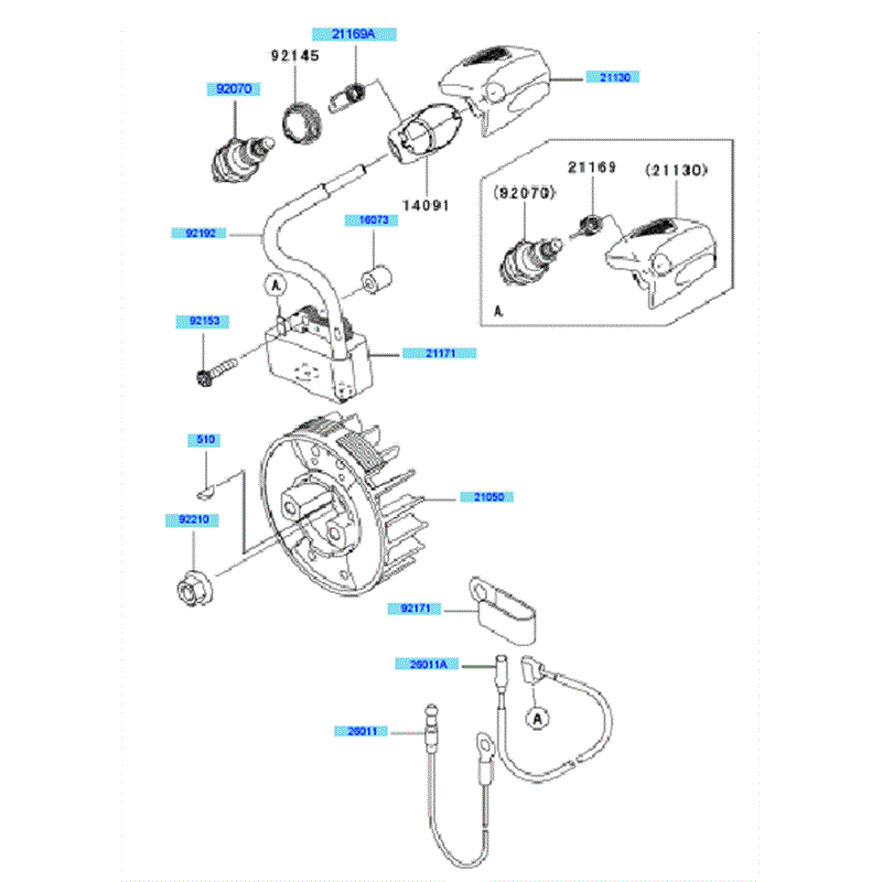 Kawasaki KBL27B (HA027S-BS50) Parts Diagram, Electric Equipment