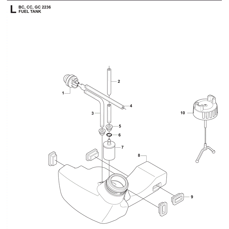 Jonsered BC2236 (2010) Parts Diagram, Page 12
