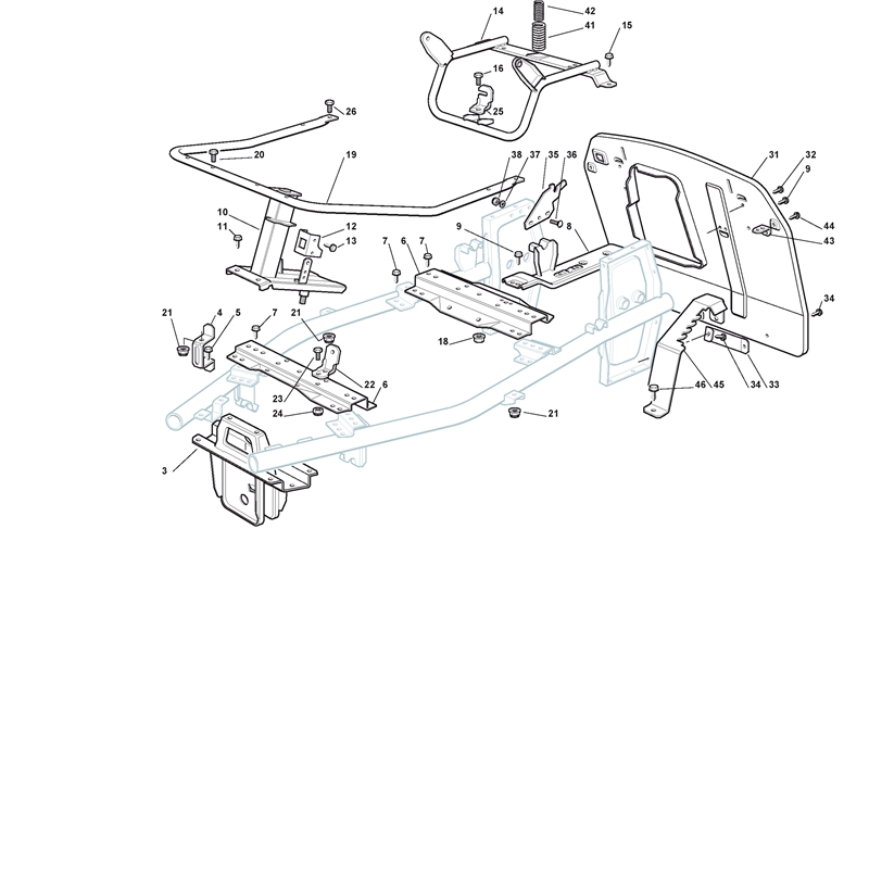 Mountfield R25V Ride-on (2T0030436-BQ [2011-2013]) Parts Diagram, Frame