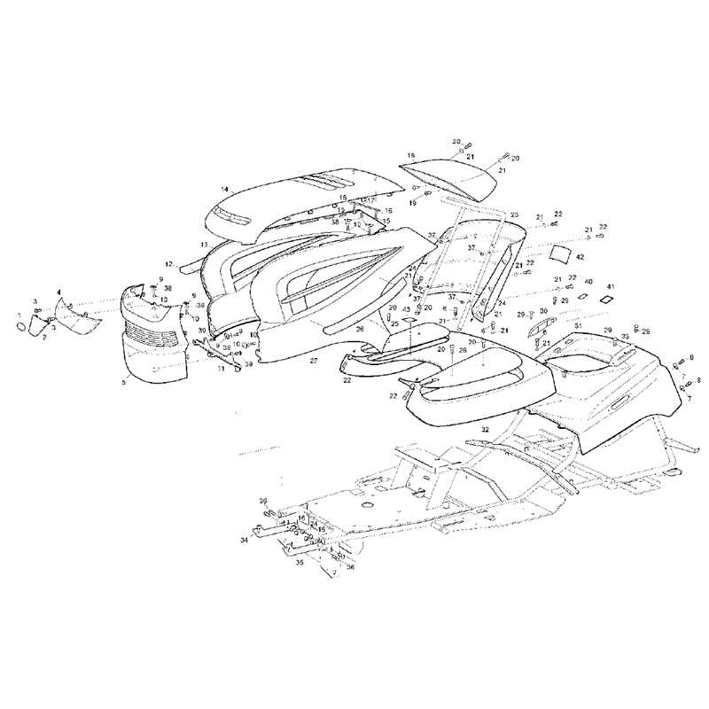 Hayter RS14/82 (14/32) (148C001001-148C099999) Parts Diagram, Engine Cover & Panels