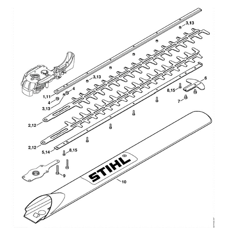 Stihl HSE 71 Electric Hedgetrimmer (HSE 71) Parts Diagram, Cutter Bar HSE 71
