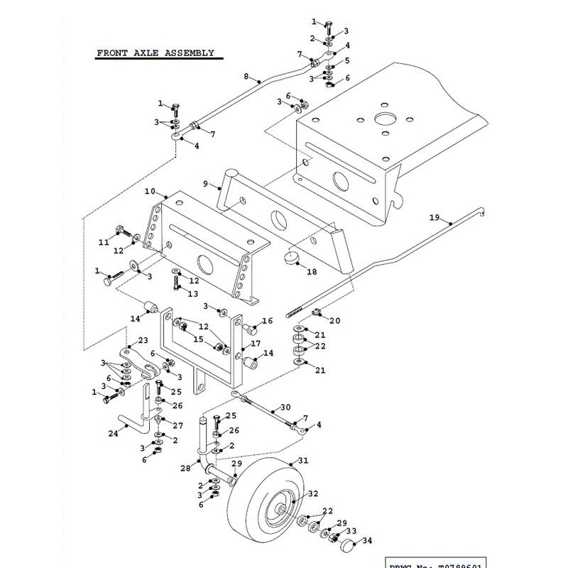 Countax K Series Lawn Tractor 1991-1992 (1991-1992) Parts Diagram, K14 Front Axle