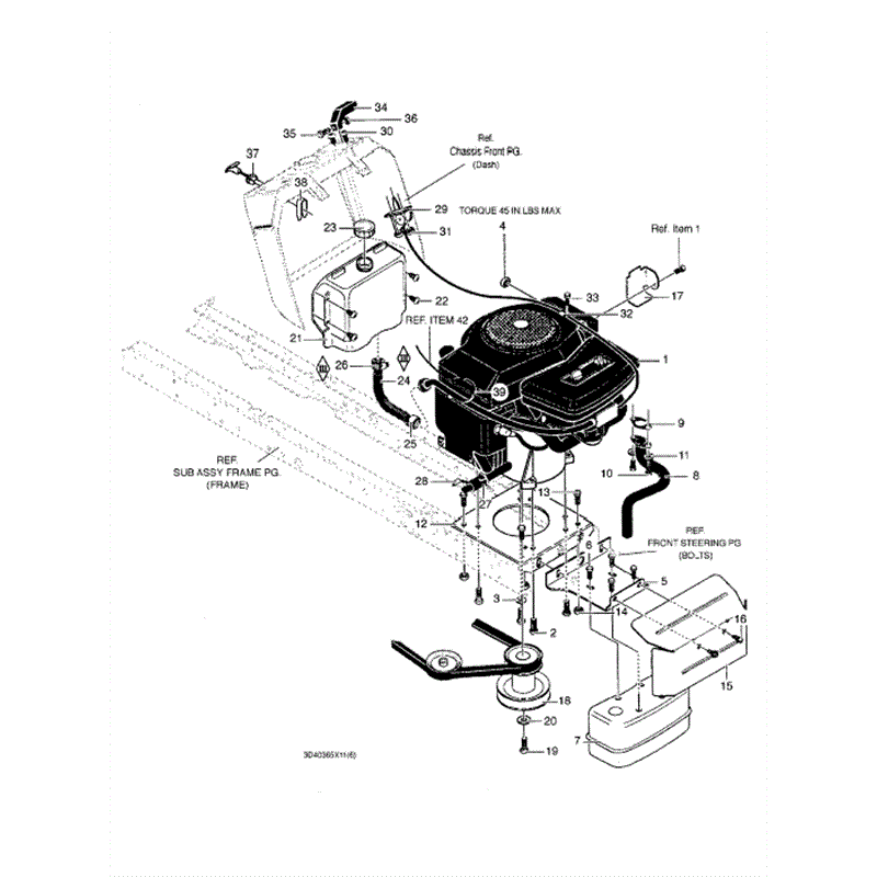 Hayter 16/40 (DC1640) Parts Diagram, Engine and Control Assy