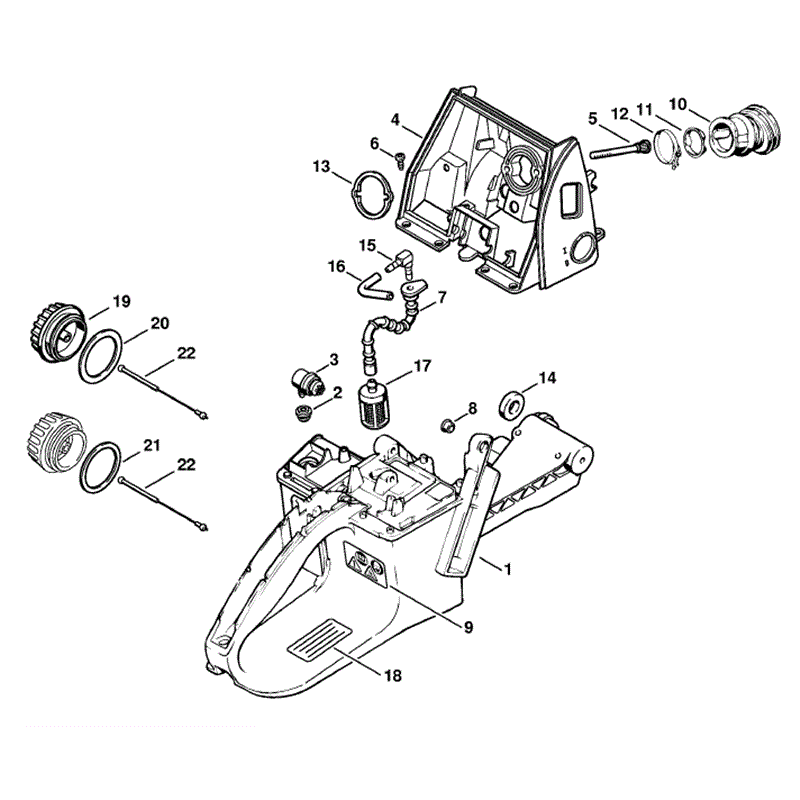 Stihl MS 650 Chainsaw (MS650 Magnum BR) Parts Diagram, Tank Housing