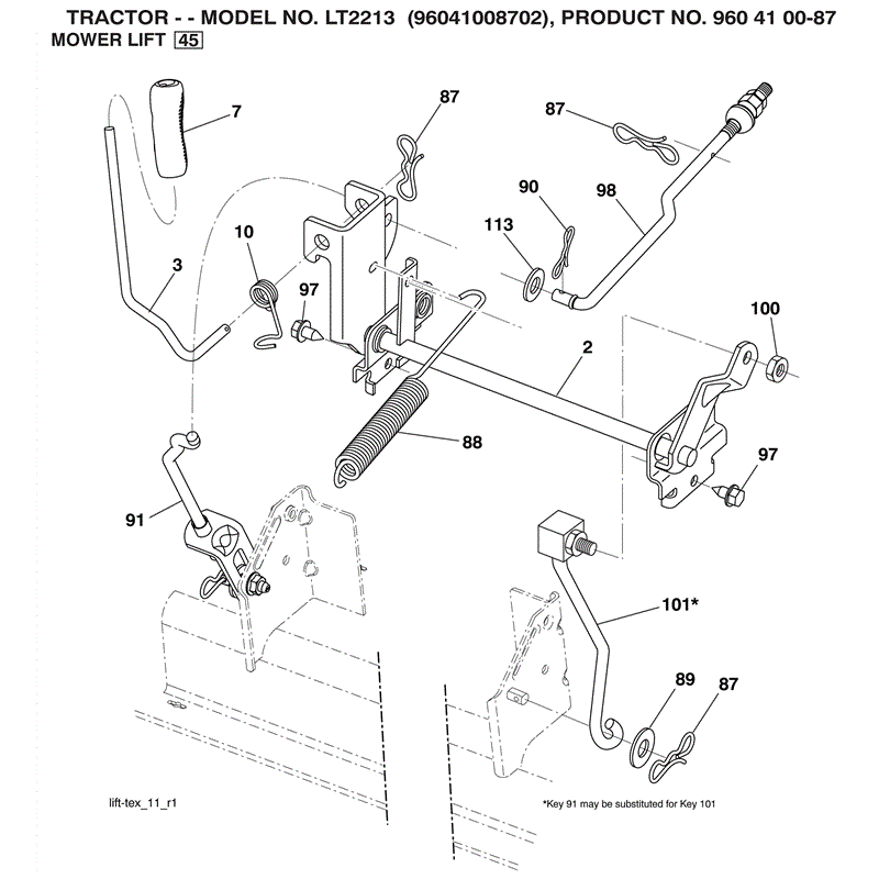 Jonsered LT2213 (2010) Parts Diagram, Page 9