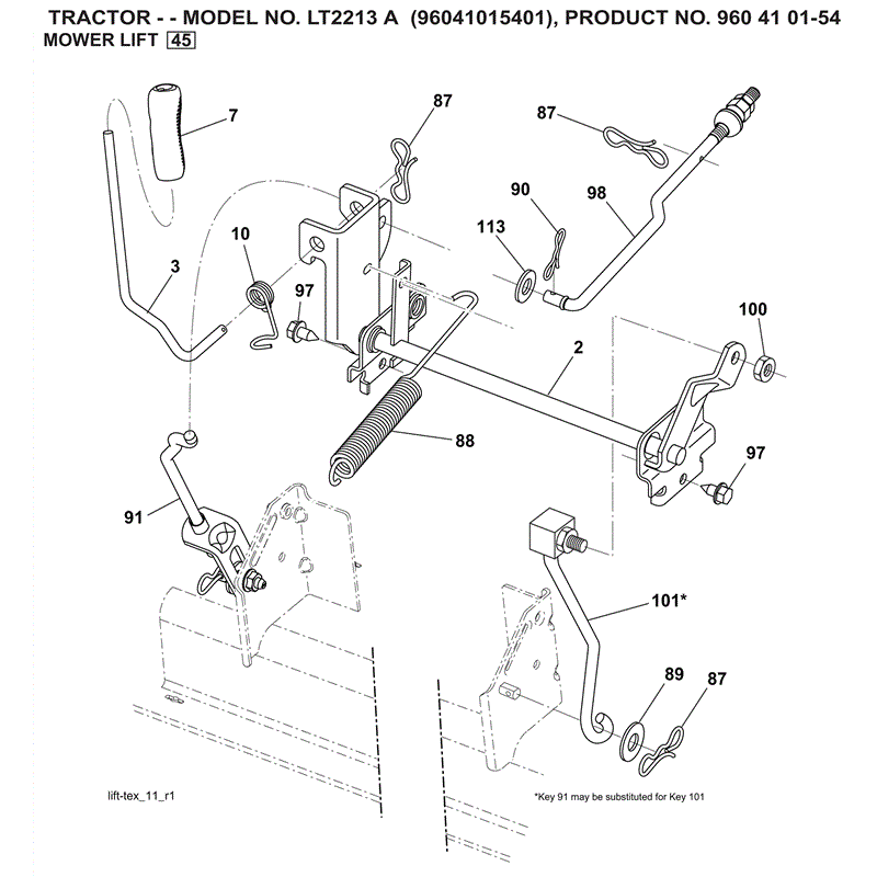 Jonsered LT2213 A (2010) Parts Diagram, Page 9